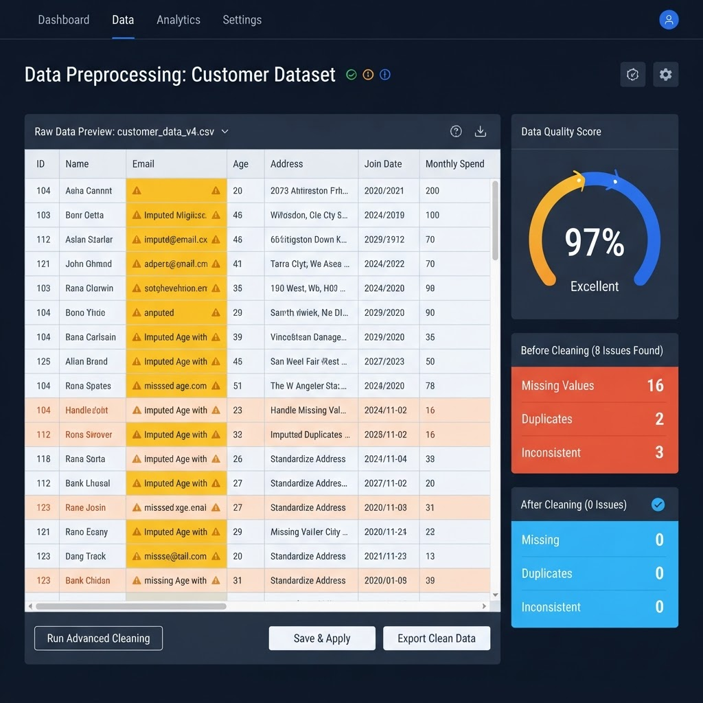 Data upload screen